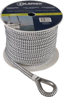 Leaded Anchor Lines on a reel - 20m of 10mm Rope