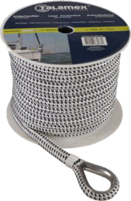 Leaded Anchor Lines on a reel - 40m of 12mm Rope - Compass Marine