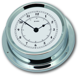 Ship’s Clock - Chrome Plated Brass | Talamex Series 125 Ship's Instruments