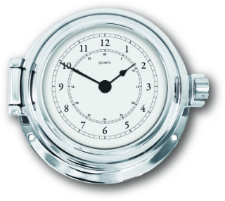 Ship’s Clock - Chrome Plated Solid Brass | Talamex Series 115 Ship's Instruments